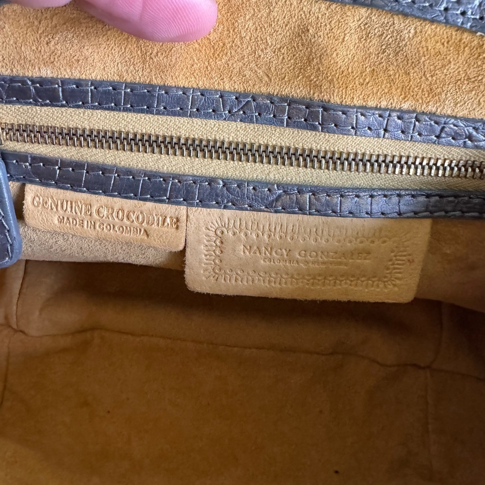 Nancy Gonzalez Metallic Crocodile Pattern Bag - Picture 8 of 9